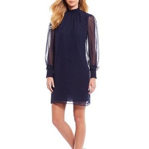 Draper James Mock Neck Dot Shift Dress